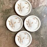 4 flat plates Midwinter in glazed stoneware, service "Wild oats"