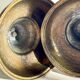 Industrial candle holders steel and silver bronze vintage