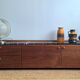 AMPM Noham TV unit, walnut sideboard with amber marble.