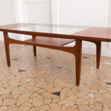 Gplan teak coffee table - glass