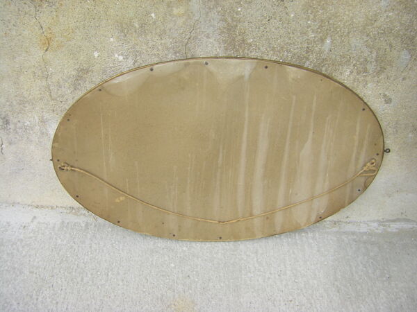 Miroir bois doré décor à la rose