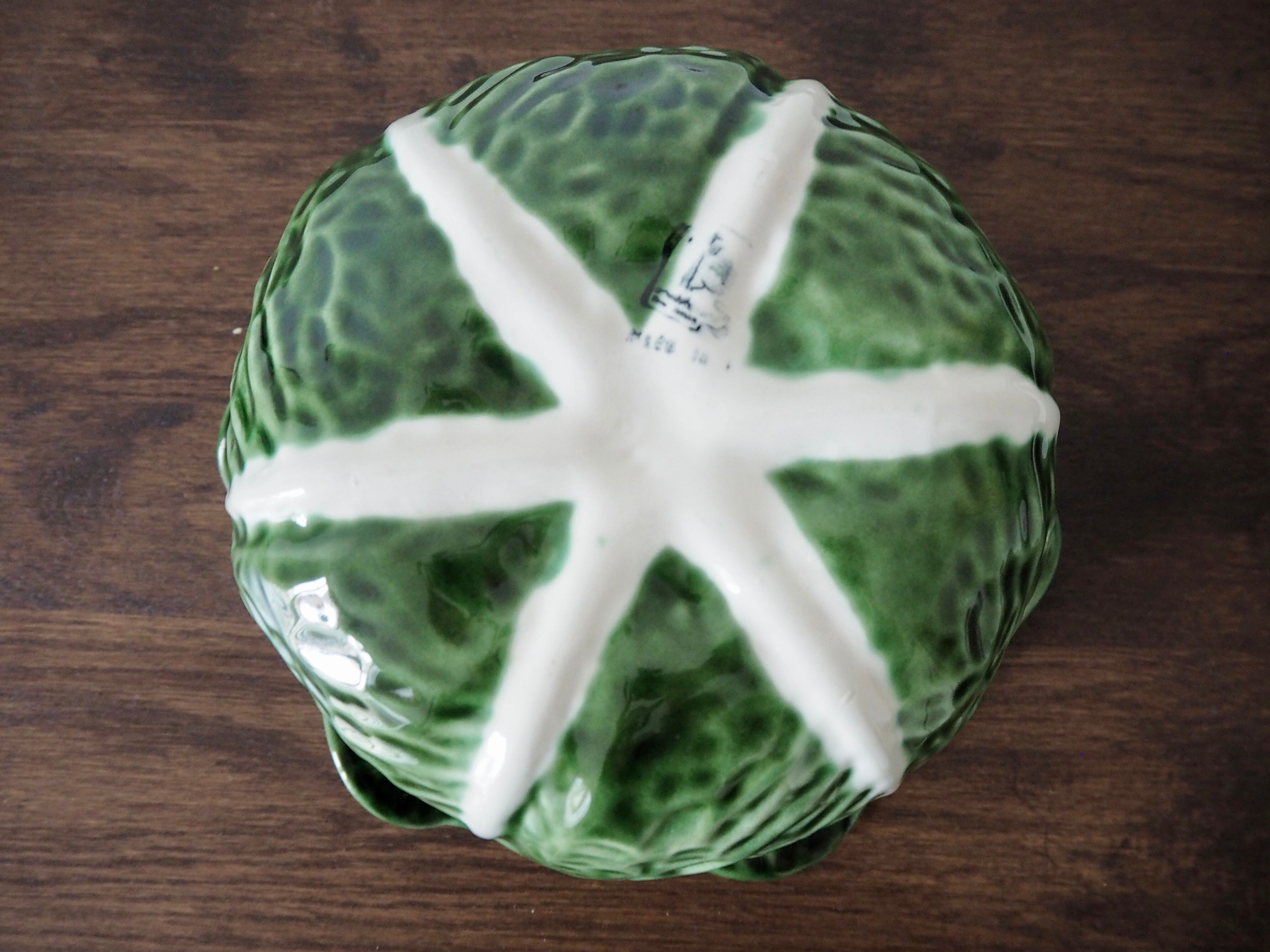 Souptureen and dish in cabbage slip