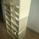 Authentic postal sorting furniture – La Banque Postale – cream metal