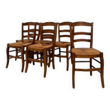6 50s straw chairs