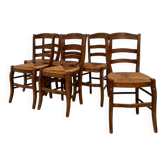 6 chaises paillées années 50