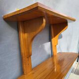 3-shelf oak wall shelf