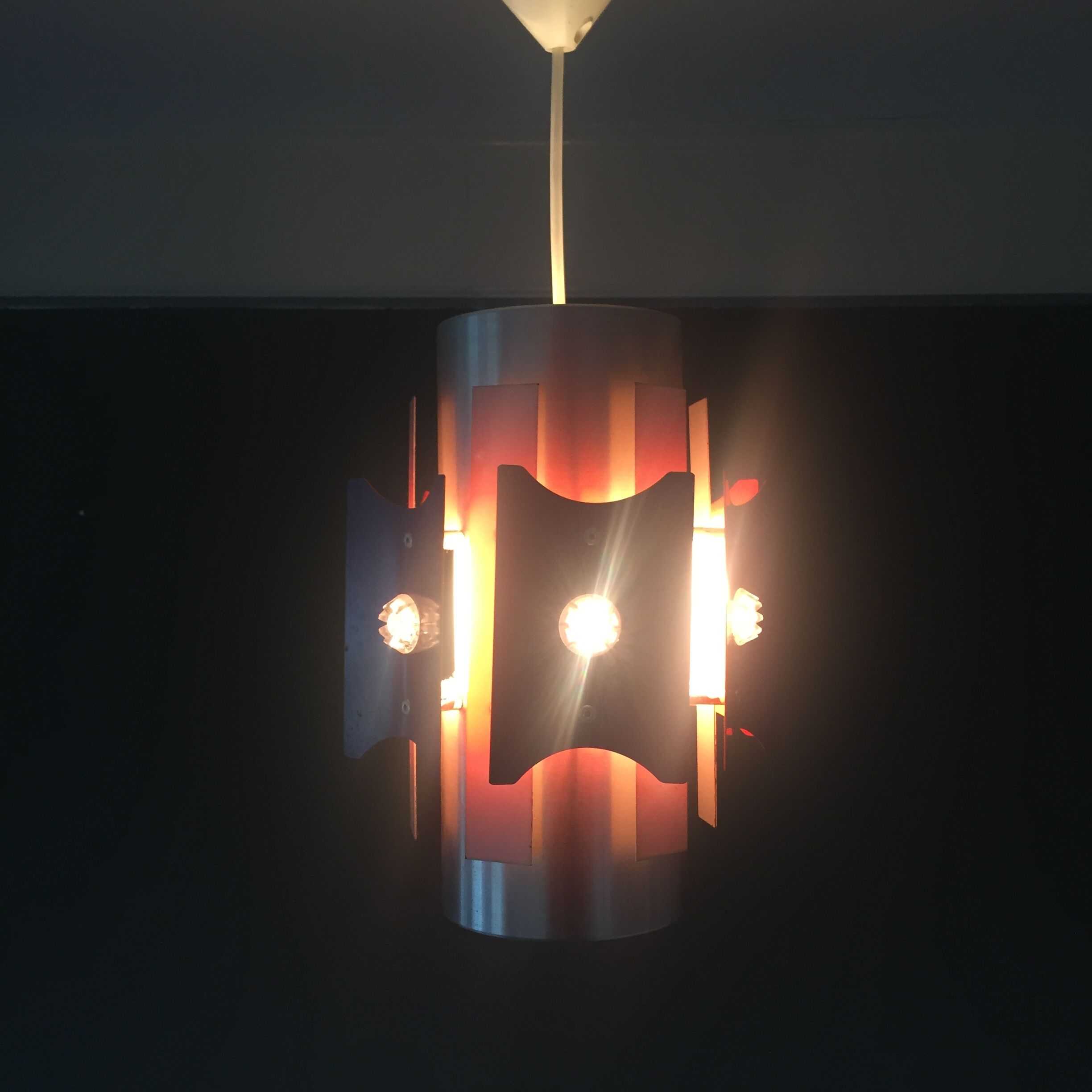 Vintage Lakro Anvia metal industrial design lamp 1960s