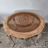 Table basse ronde cannée
