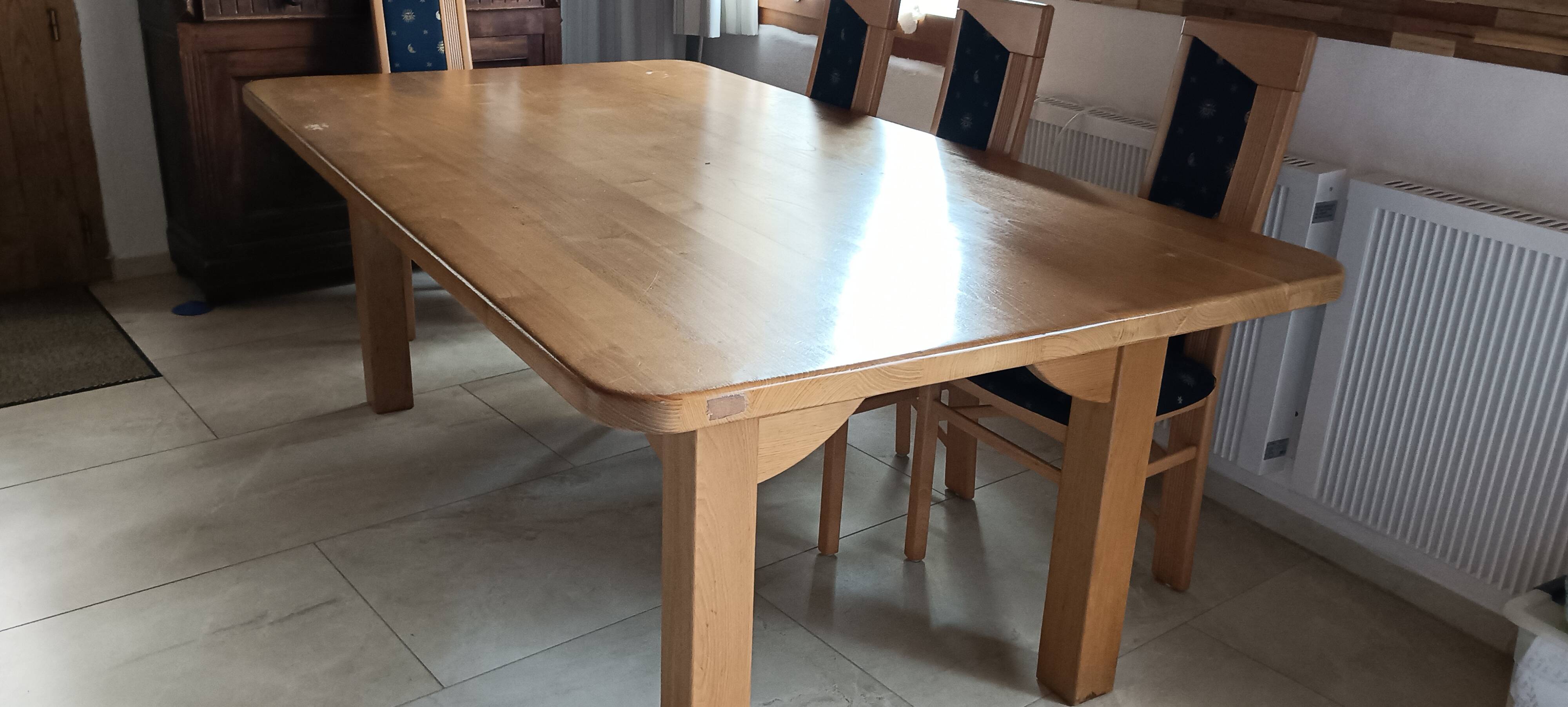 Table à manger exceptionnelle en chêne massif 220x120x78 cm