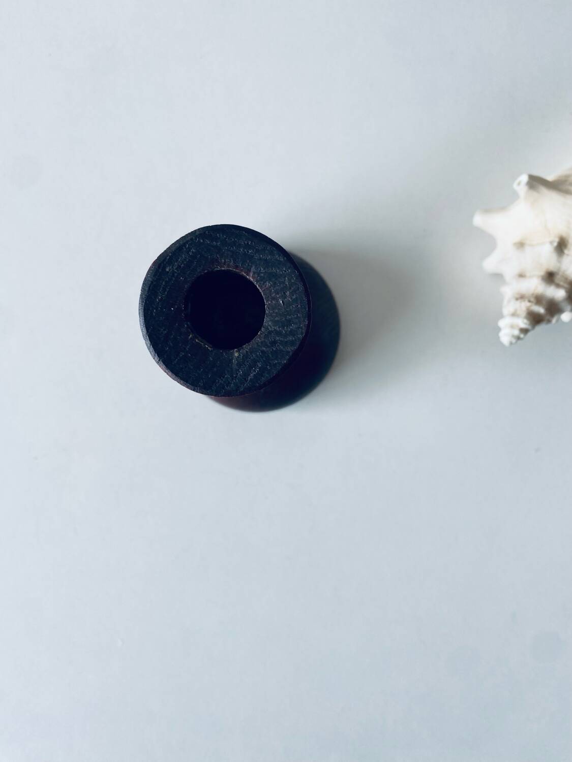 Turned wooden candle holder