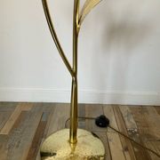 Vintage brass and mother-of-pearl floor lamp from the 70s