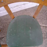 Paire de chaises 1960 skai vert et bois