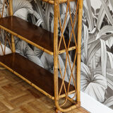 Rattan wall shelf
