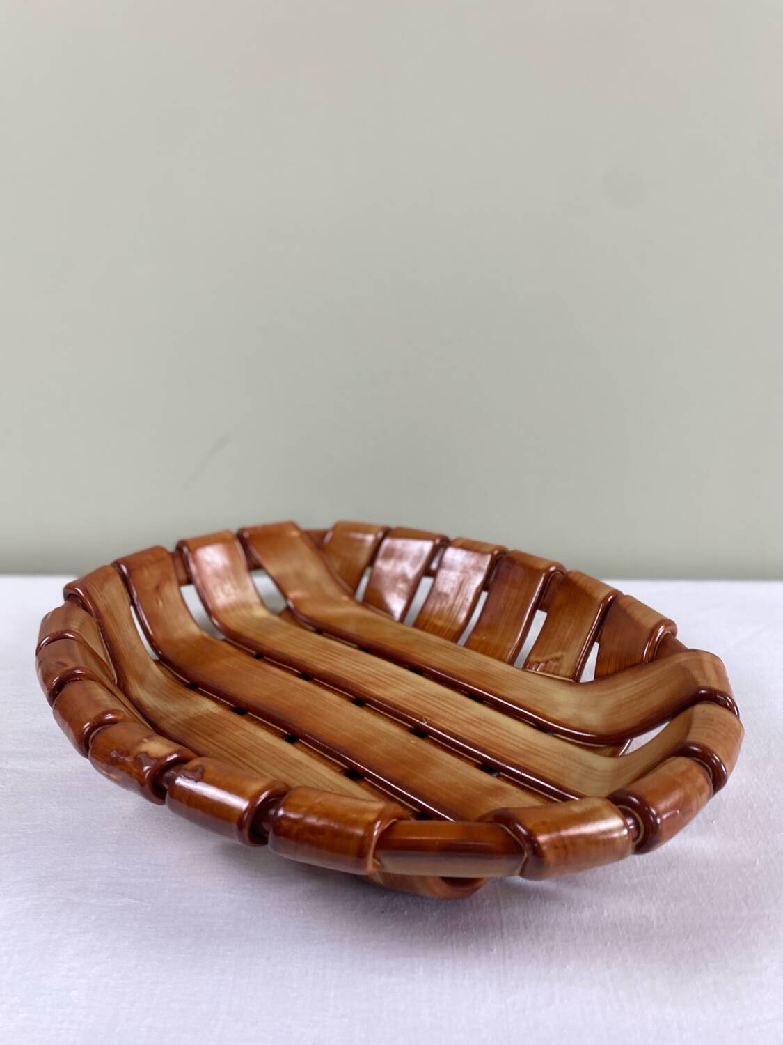 Woven ceramic basket