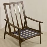 Scandinavian armchair 1960 curved armrests.