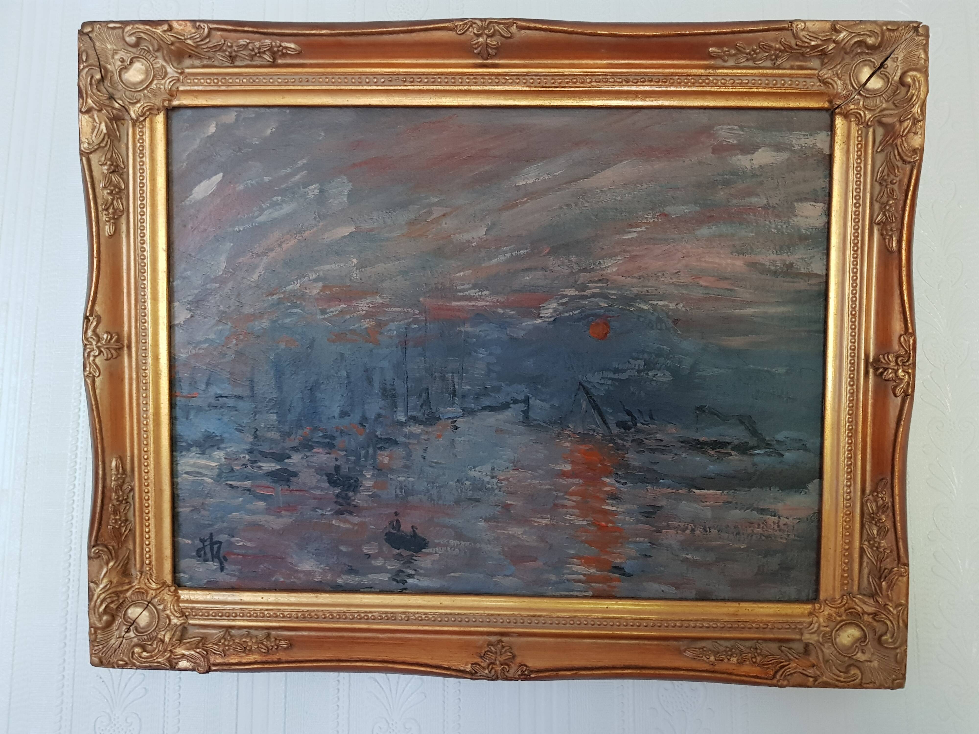 Oil painting - reproduction of Monet's Impression, rising sun