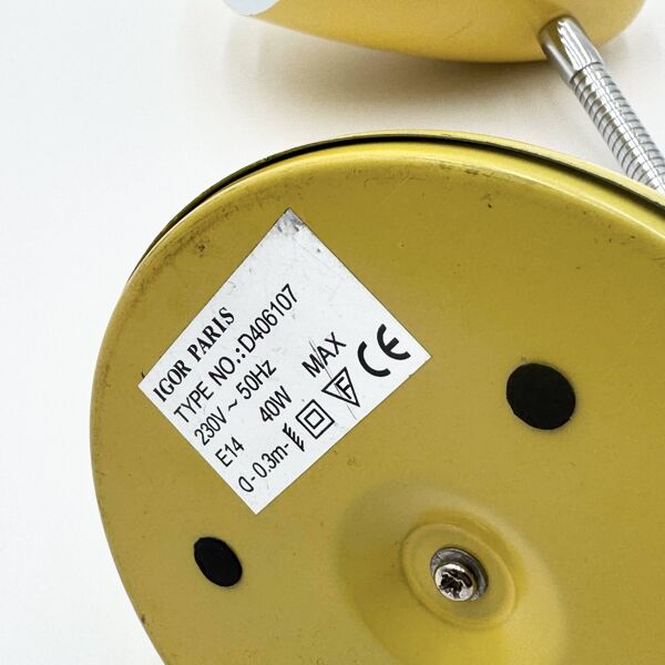 Lampe cocotte jaune vintage Igor Paris