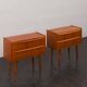 Pair of Danish vintage teak nightstands with 2 drawers, 1960s