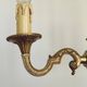 Petite Brass Vintage French Mid Century Traditional 3 Light Chandelier 5365