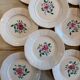 Set of 13 flat plates - hand-painted - Sarreguemines