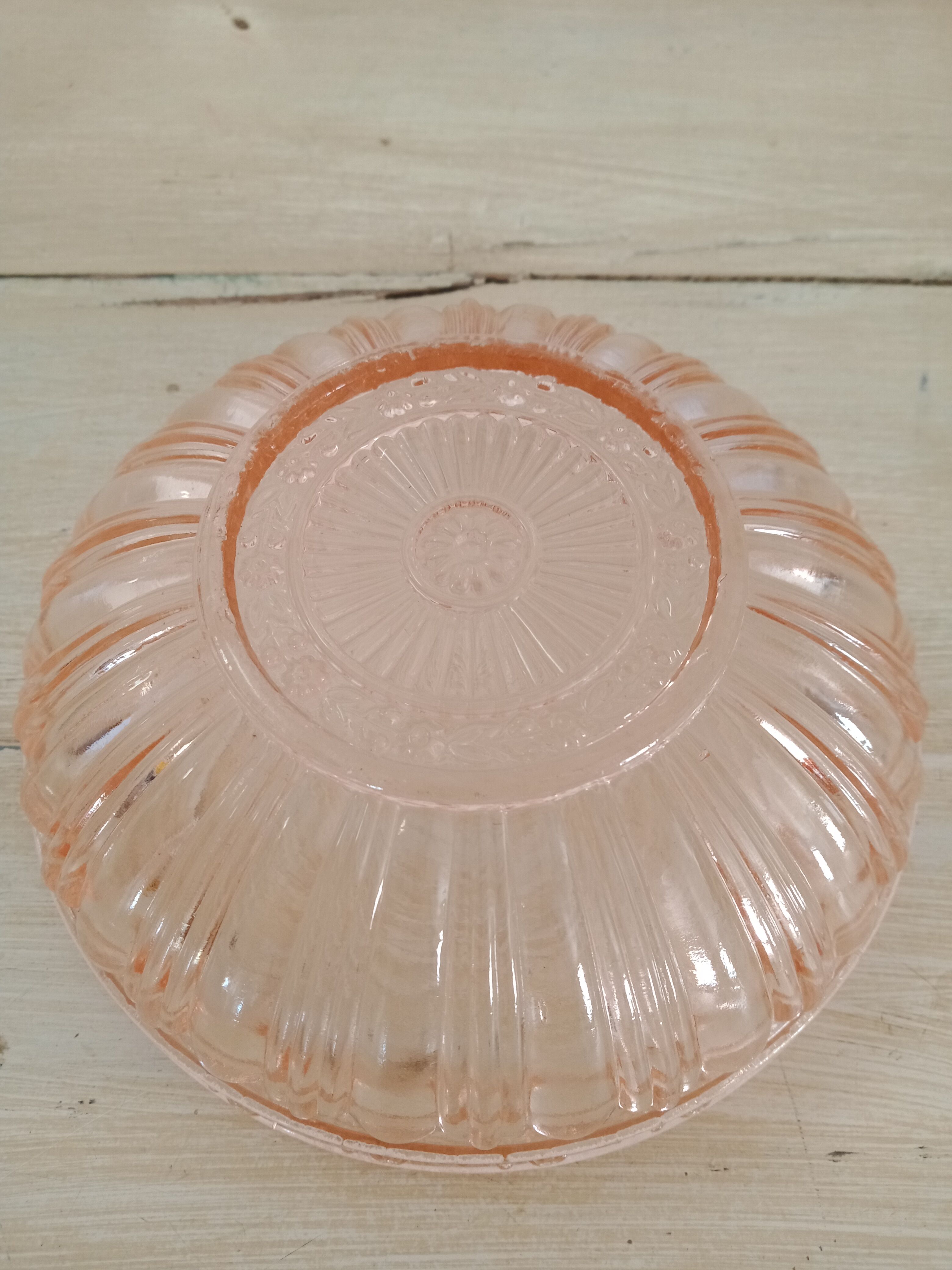 Pink glass bowl