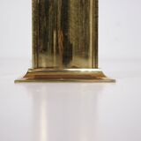 Paire de lampes en laiton et soie sauvage.