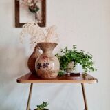 Old sandstone vase painted flowers