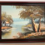 Small landscape painting in oil on panel.