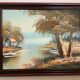 Petit tableau paysage huile sur panneau