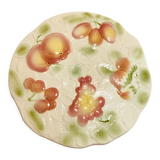 Presentation plate slurry salines bath pattern fruit- faience
