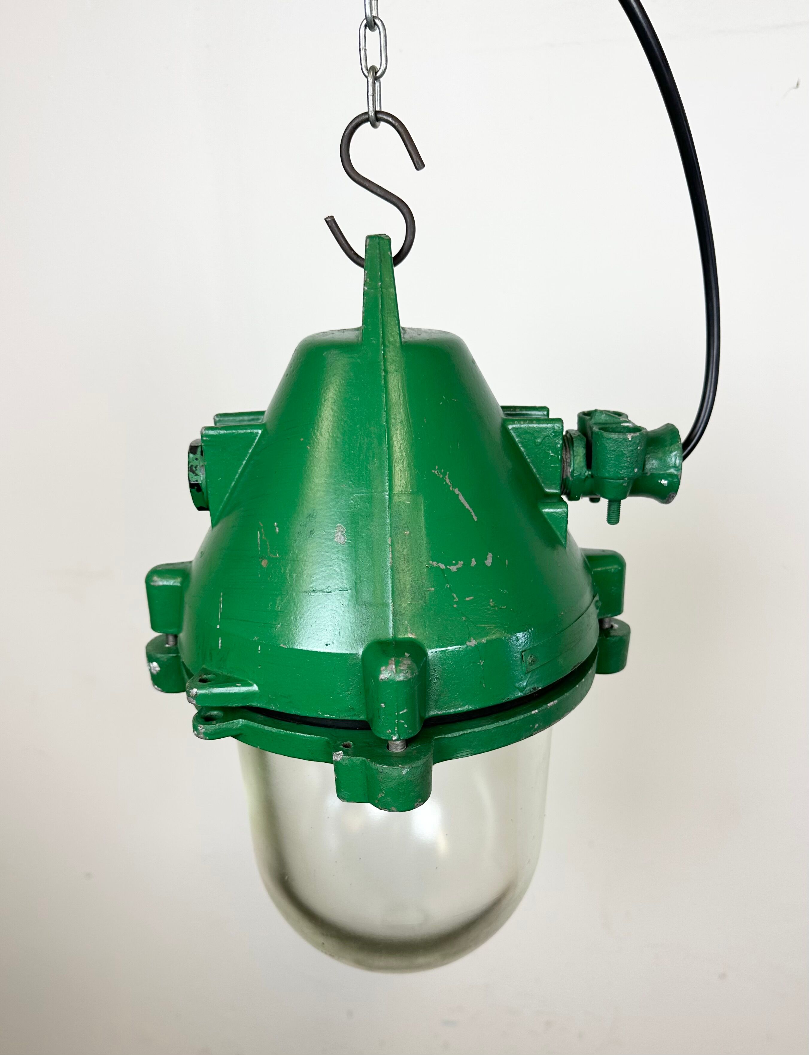 Green Industrial Cast Aluminium Explosion Proof Lamp, 1970s