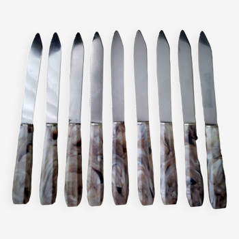 Box of 9 vintage Pradel table knives