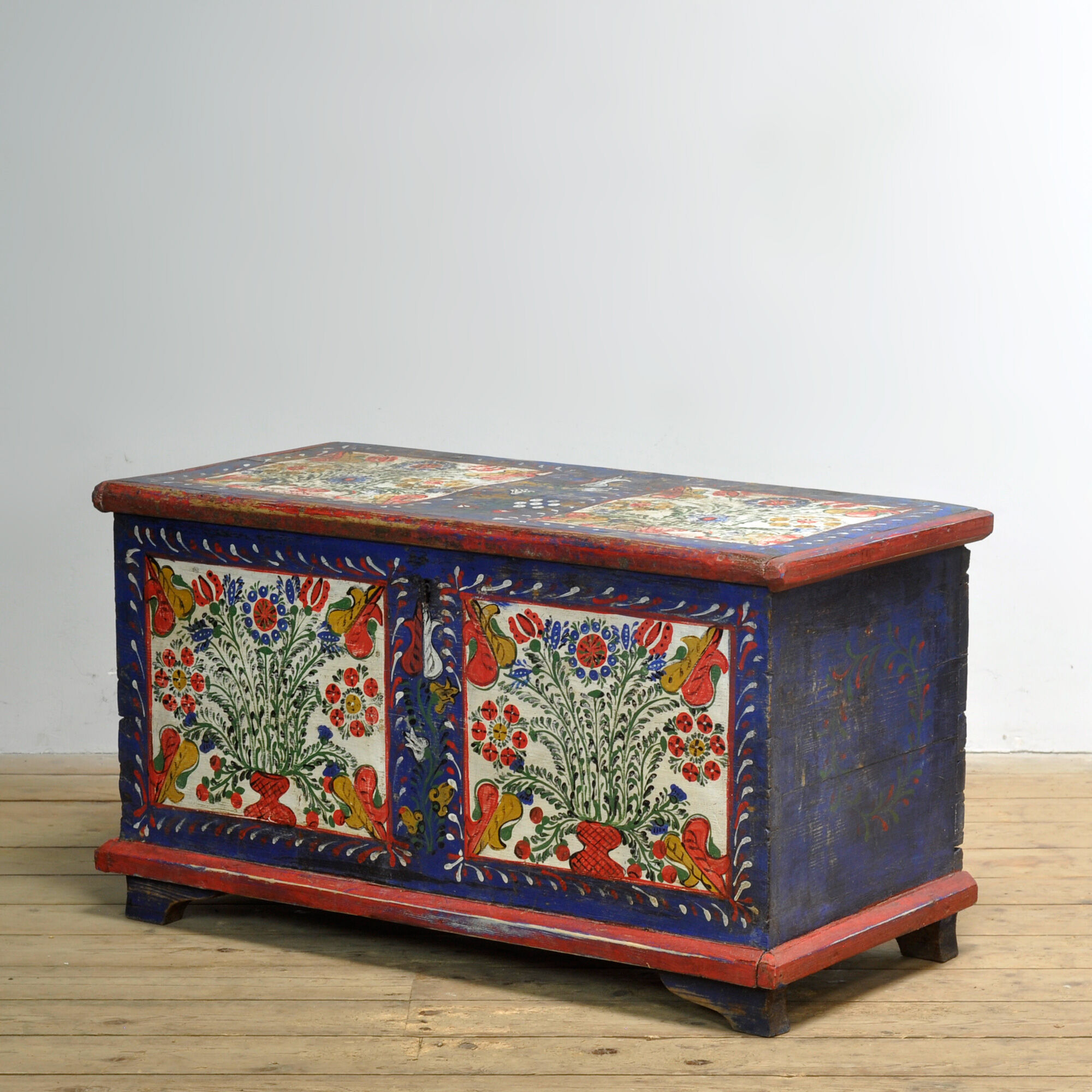 Folk art bridal chest, dated 1883