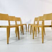 Danish beech dining chairs, 1980s, set of 6