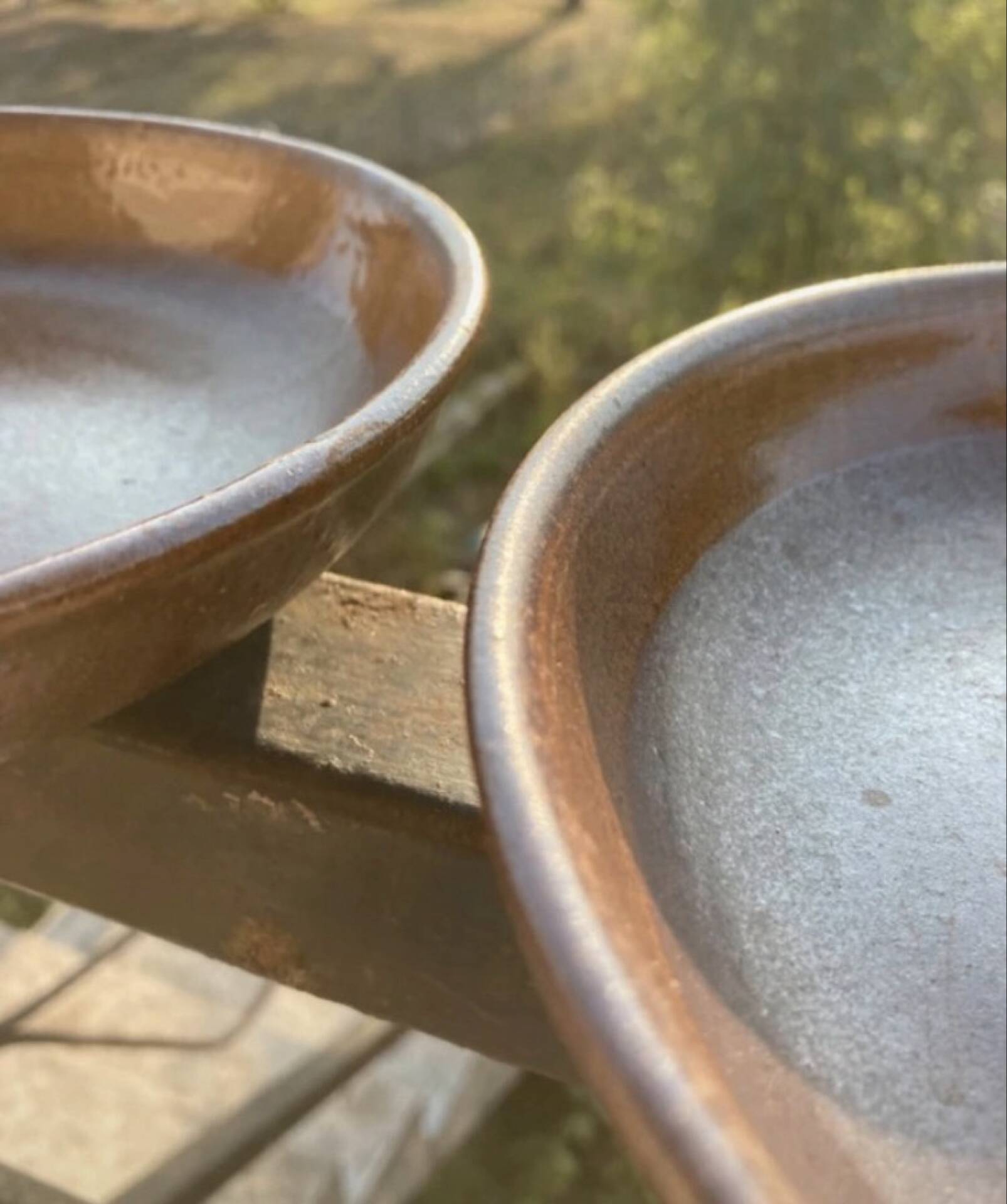 Organic earthenware deep plates from Gré du Marais, France.