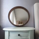 Mirror brown round plexiglass 70s 35cm