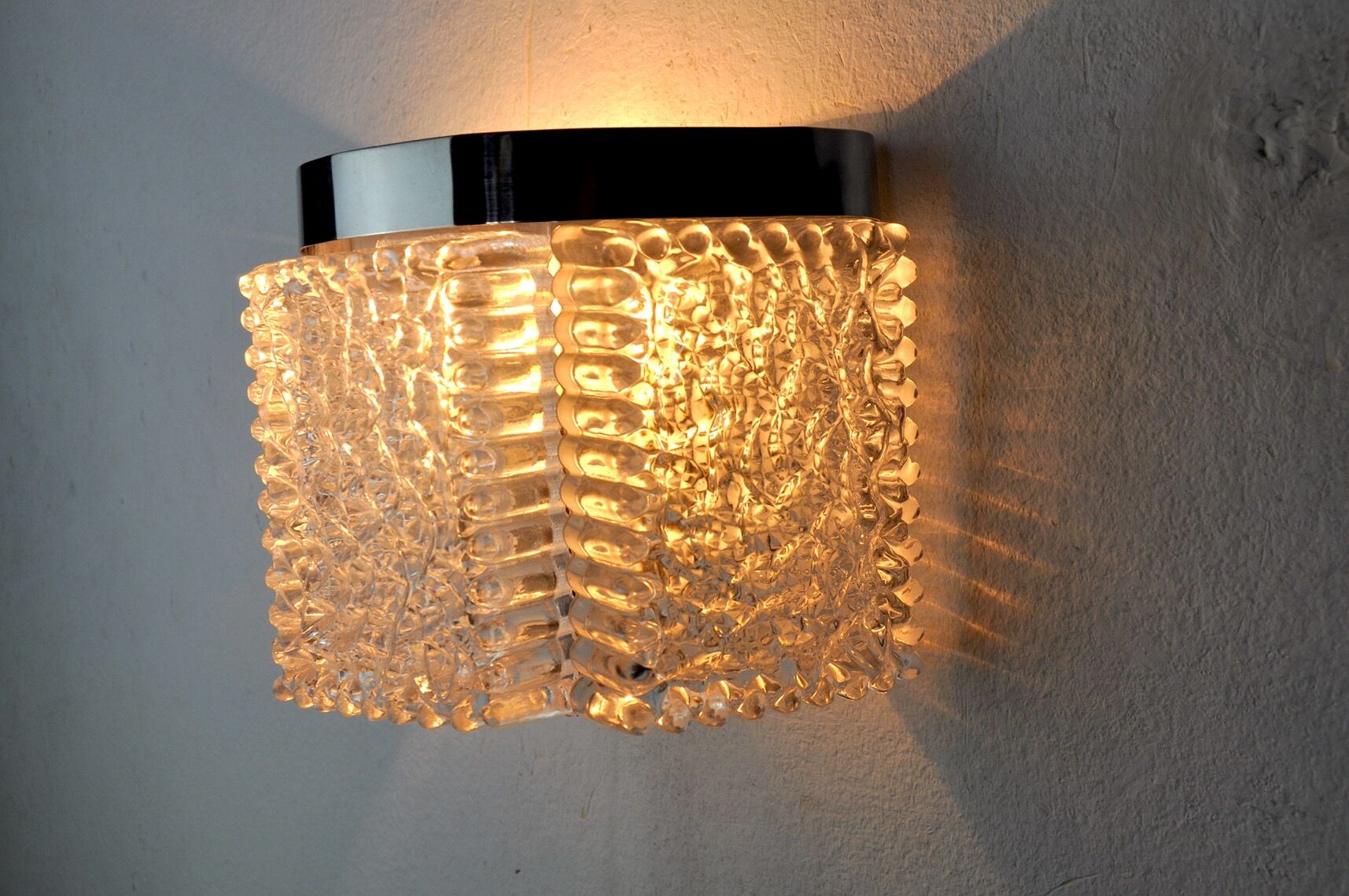 Wall lamp by Kaiser Leuchten in frosted glass Germany 1960