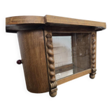 Petit meuble bar art déco vintage incurvé / meuble à thé / vitrine