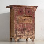 Antique oriental chest of drawers with red patina (c.1900)