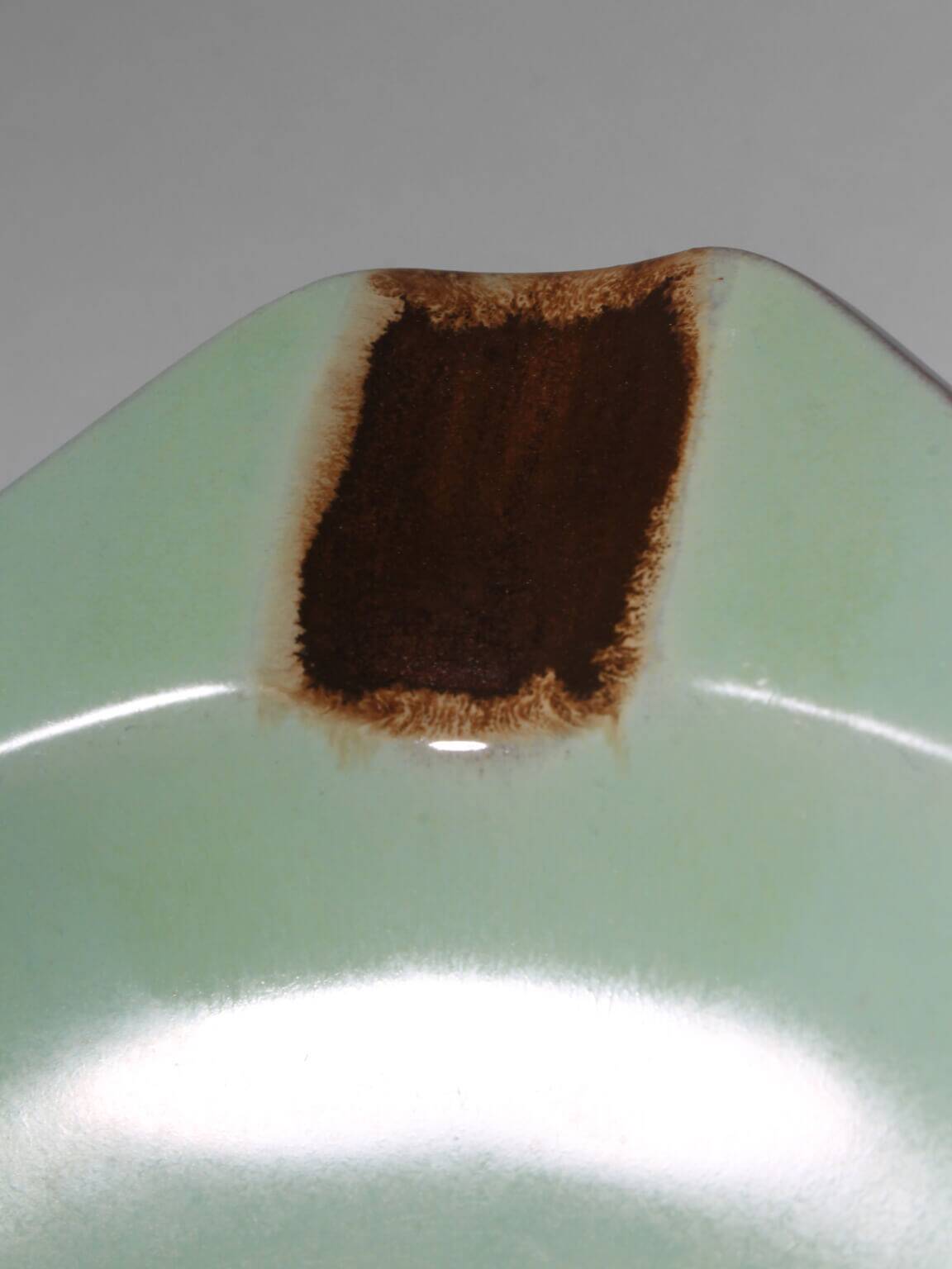 Harald Östergren Art Deco Mint-Green Ceramic Ashtray, For Upsala-Ekeby