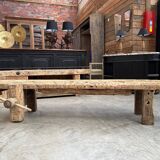 Old 19th century workbench transformed into a bench