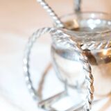 Silver-plated metal salt and pepper shakers