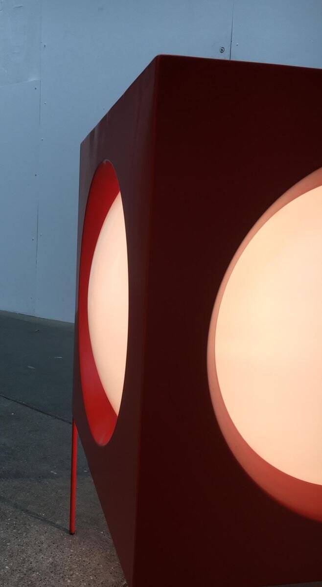 Cube Floor Lamp T-267 Swiss Space Age by Carl Moor for BAG Turgi, 1960s