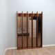 Vintage 1970s La Moderna Wood Entryway coat rack with mirrors