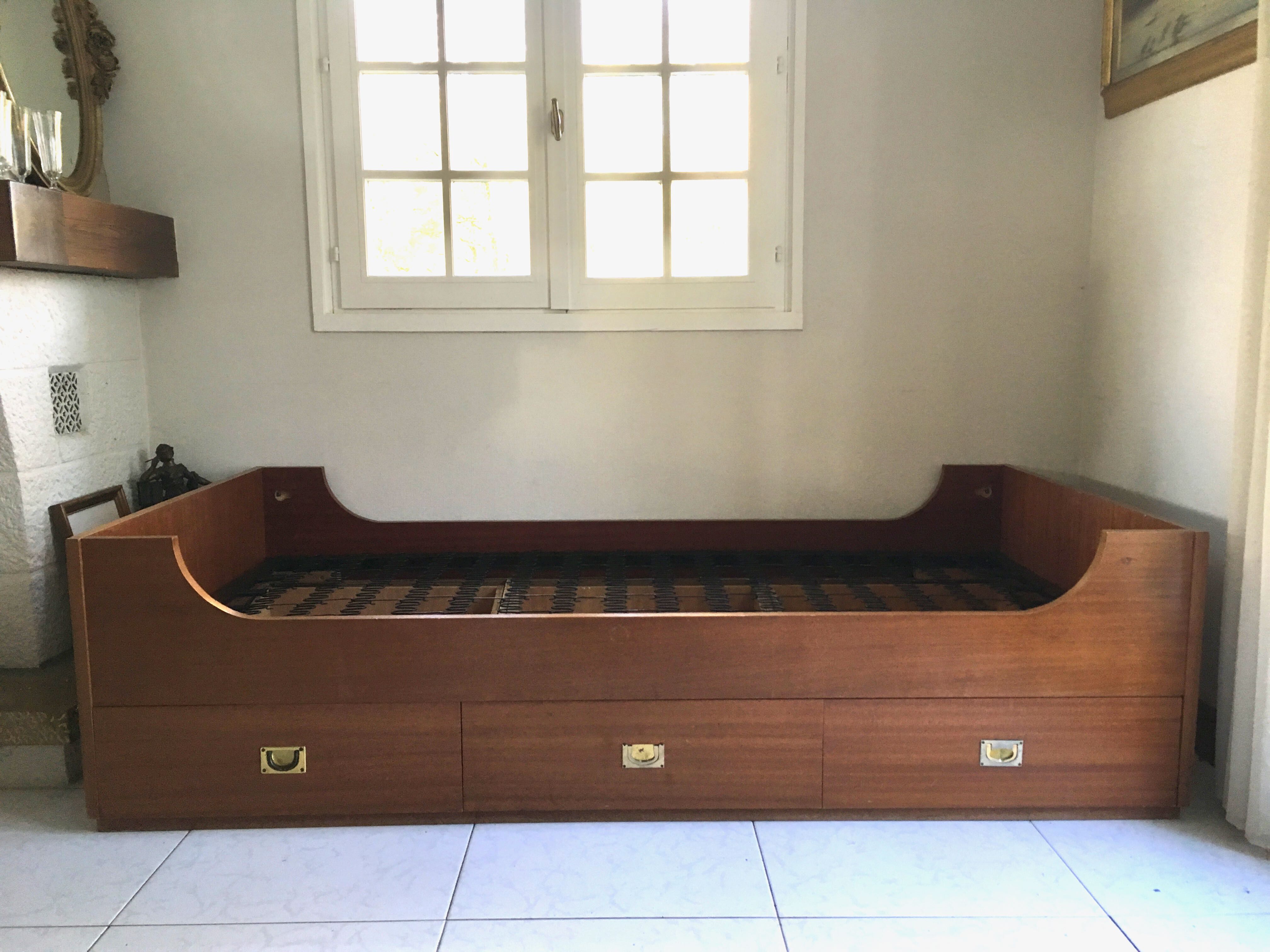 Scandinavian teak bed 70s-80s