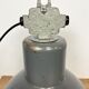 Grey industrial aluminium pendant lamp from polam wilkasy, 1960s