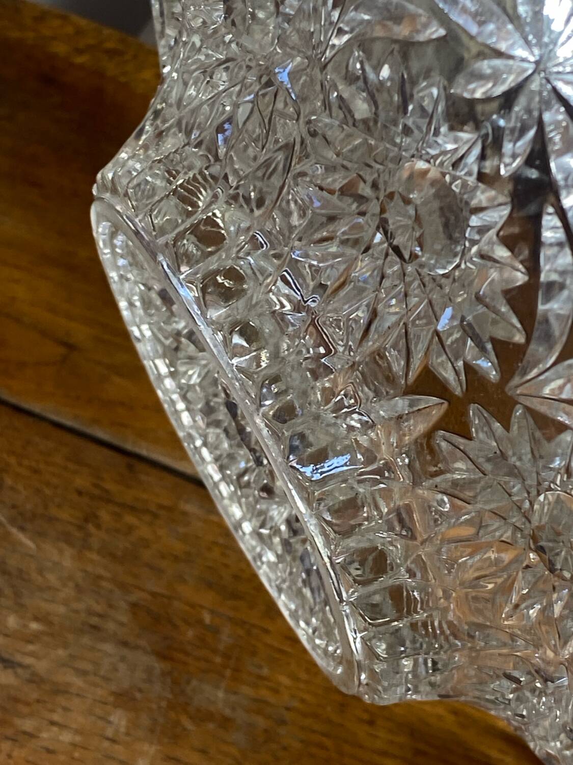 Large cut glass fruit bowl, 1950s