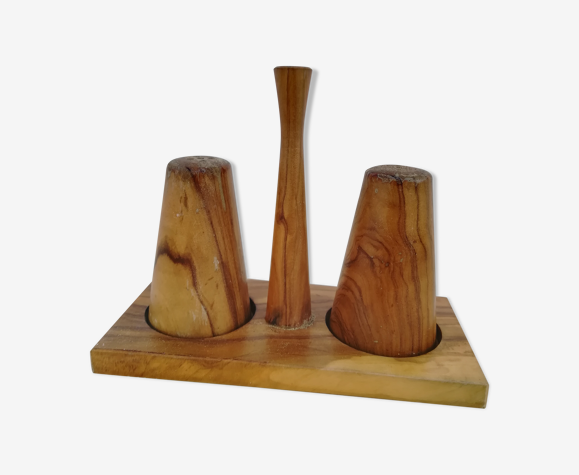 Salière et poivrière en bois d'olivier