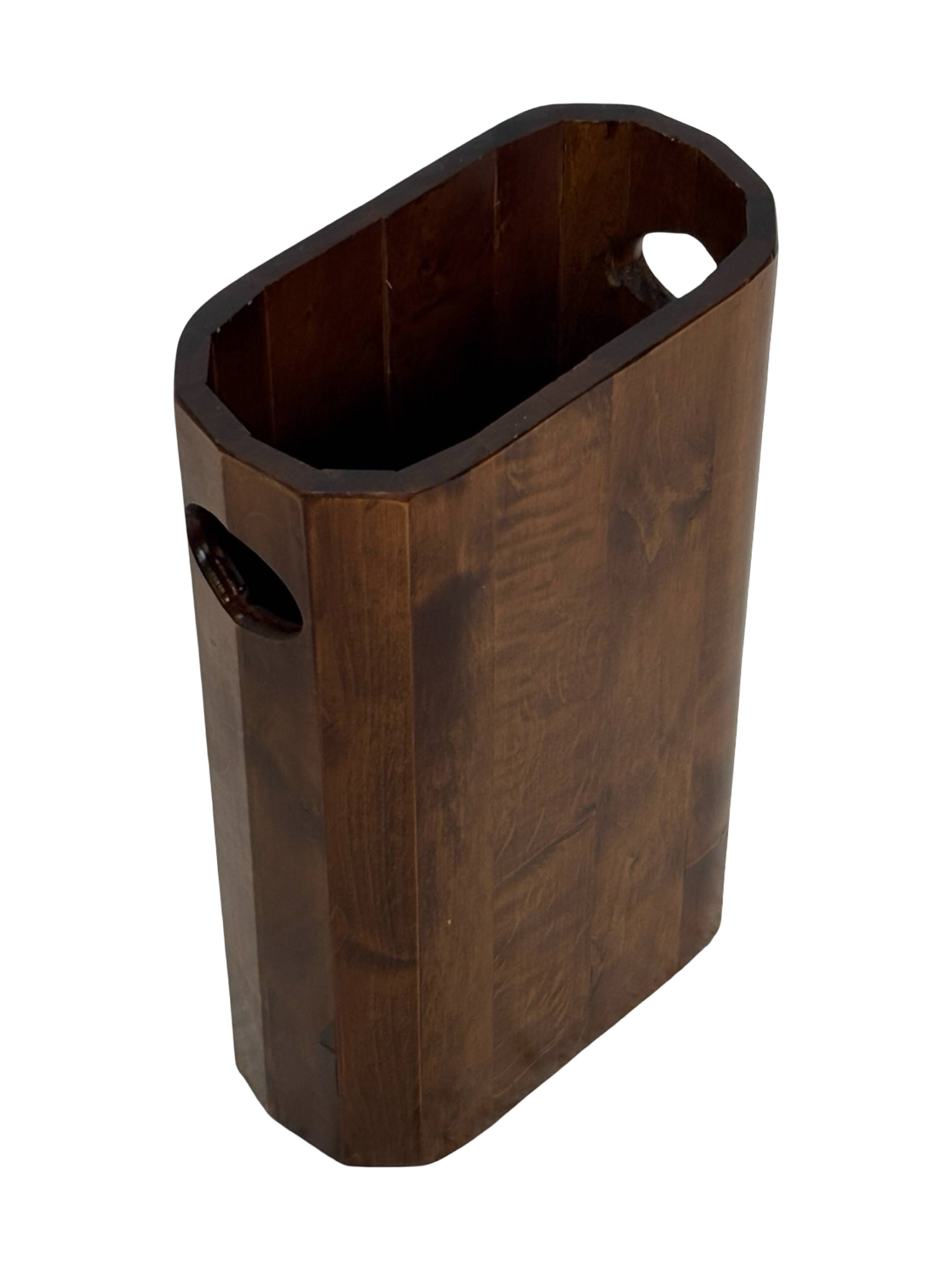 Porte-parapluies vintage en bois, design minimaliste des années 1960