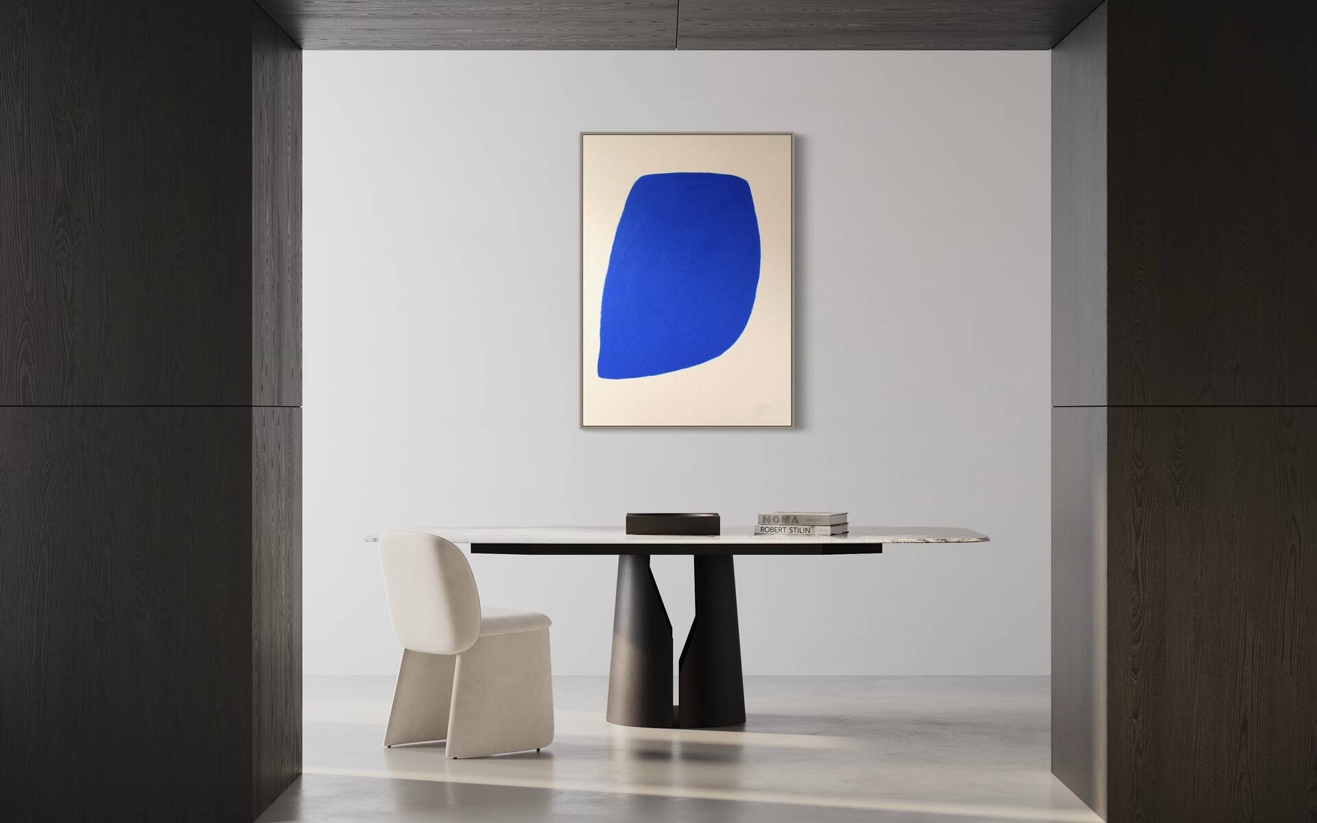 Large blue painting "Not a circle" 100x73 cm